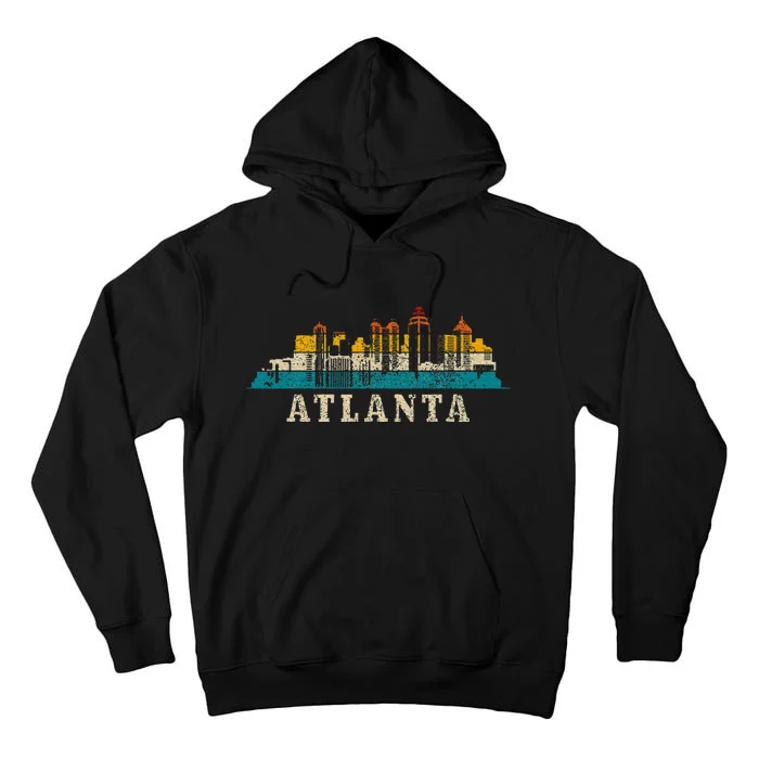 Atlanta Skyline Georgia Atl Vintage Pride Retro Tall Hoodie