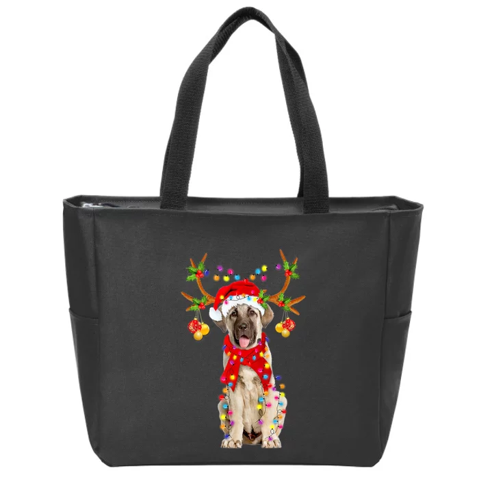 Anatolian Shepherd Gorgeous Reindeer Christmas Lights Tree Zip Tote Bag