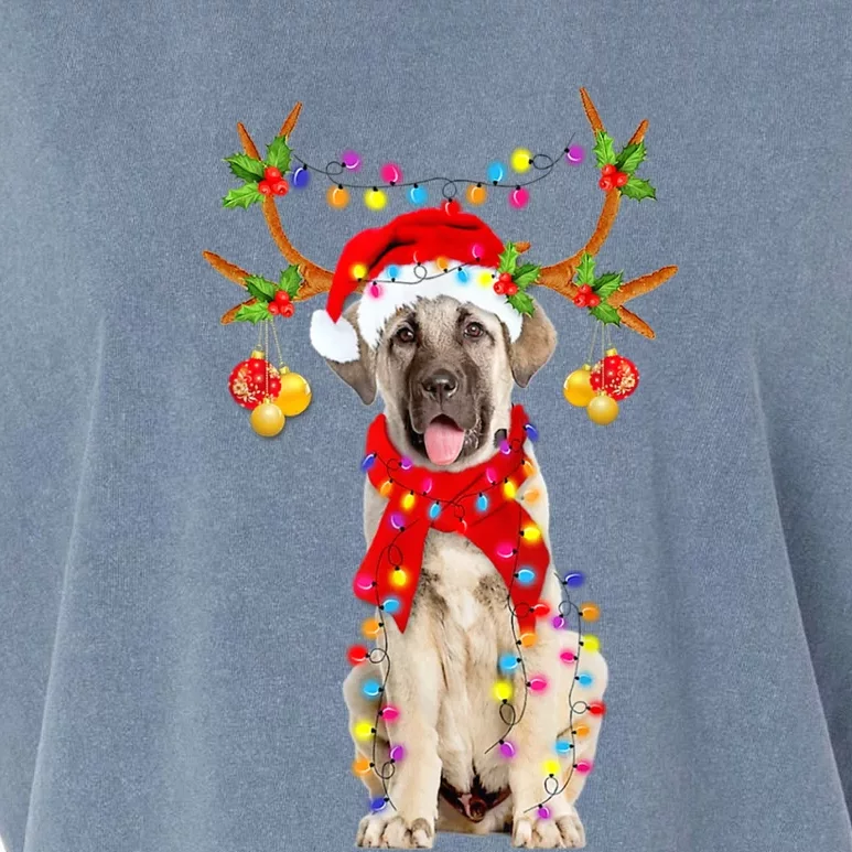 Anatolian Shepherd Gorgeous Reindeer Christmas Lights Tree Garment-Dyed Women's Muscle Tee