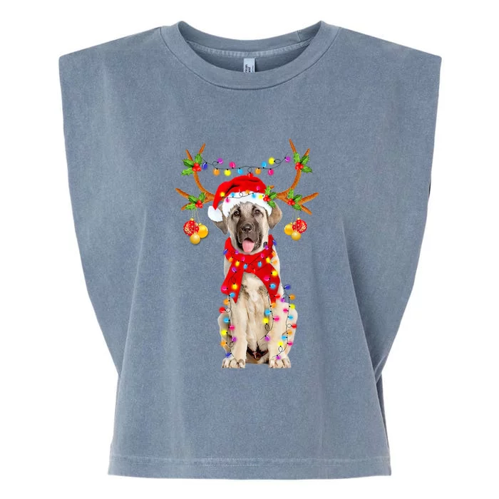 Anatolian Shepherd Gorgeous Reindeer Christmas Lights Tree Garment-Dyed Women's Muscle Tee