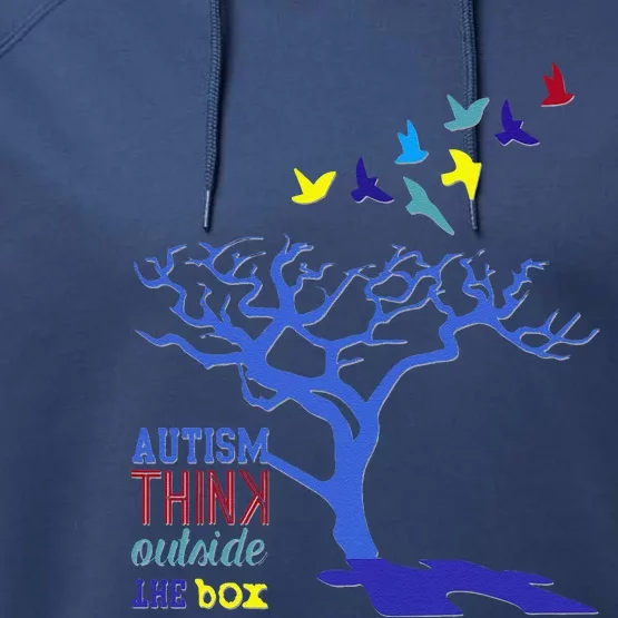 Autism Super Hero Awareness Ribbon Gift Tee Mom Dad Gift Performance Fleece Hoodie