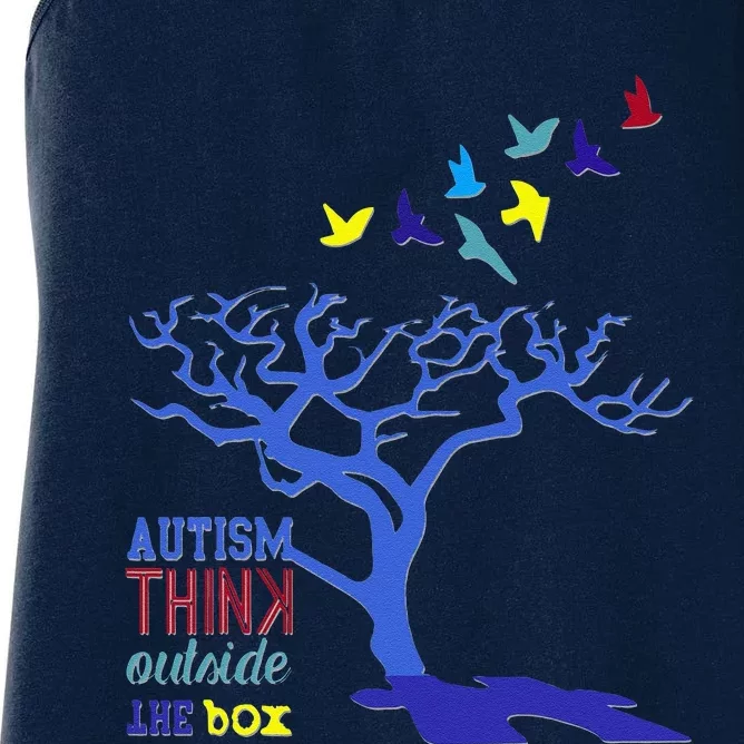 Autism Super Hero Awareness Ribbon Gift Tee Mom Dad Gift Women's Racerback Tank