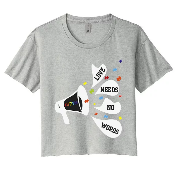 Autism Super Hero Awareness Ribbon Gift Tee Mom Dad Women's Crop Top Tee