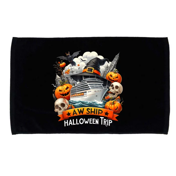 Aw Ship Halloween Trip Family Cruising Crew Cruise Squad Microfiber Hand Towel