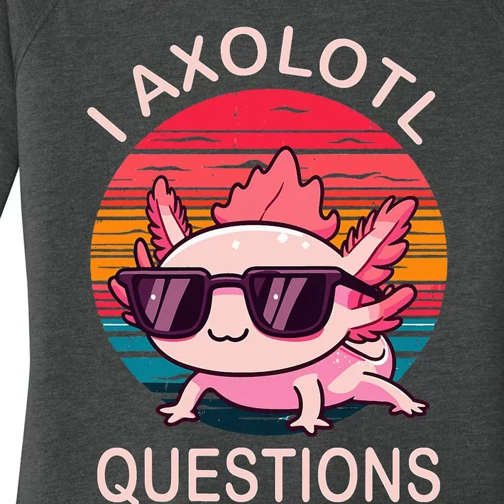 Axolotl Sunglasses Hilarious Gifts for Axolotl Lovers Women's Perfect Tri Tunic Long Sleeve Shirt