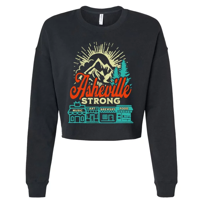 Asheville Strong Hurricane Helene Cropped Pullover Crew