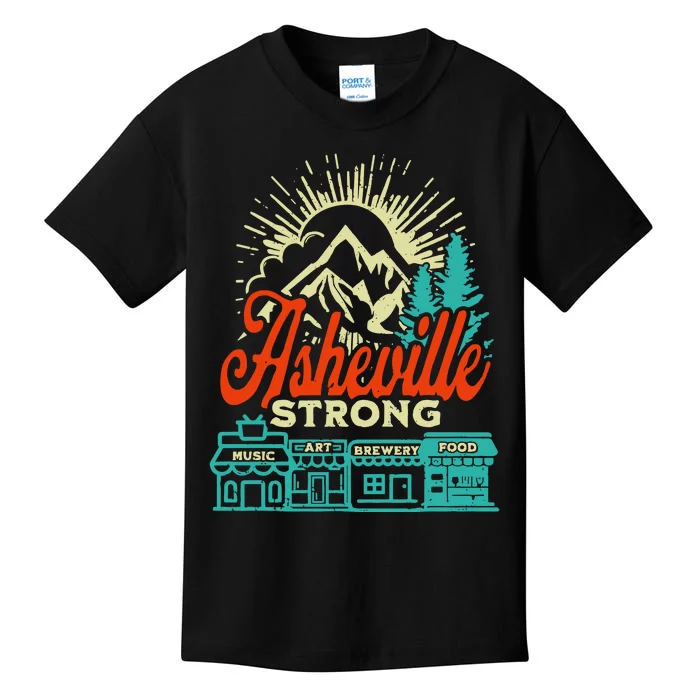 Asheville Strong Hurricane Helene Kids T-Shirt