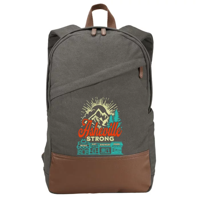 Asheville Strong Hurricane Helene Cotton Canvas Backpack