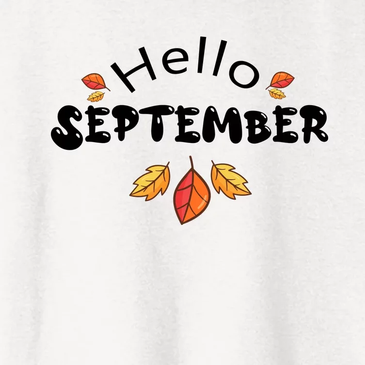 Autumn Season Hello September Graphic Women's Crop Top Tee