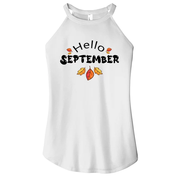 Autumn Season Hello September Graphic Women’s Perfect Tri Rocker Tank