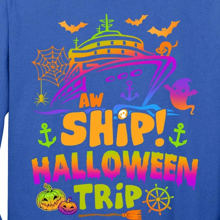 Aw Ship Halloween Trip Family Cruising Crew Cruise Squad Gift Long Sleeve Shirt