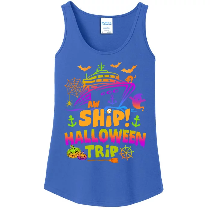 Aw Ship Halloween Trip Family Cruising Crew Cruise Squad Gift Ladies Essential Tank