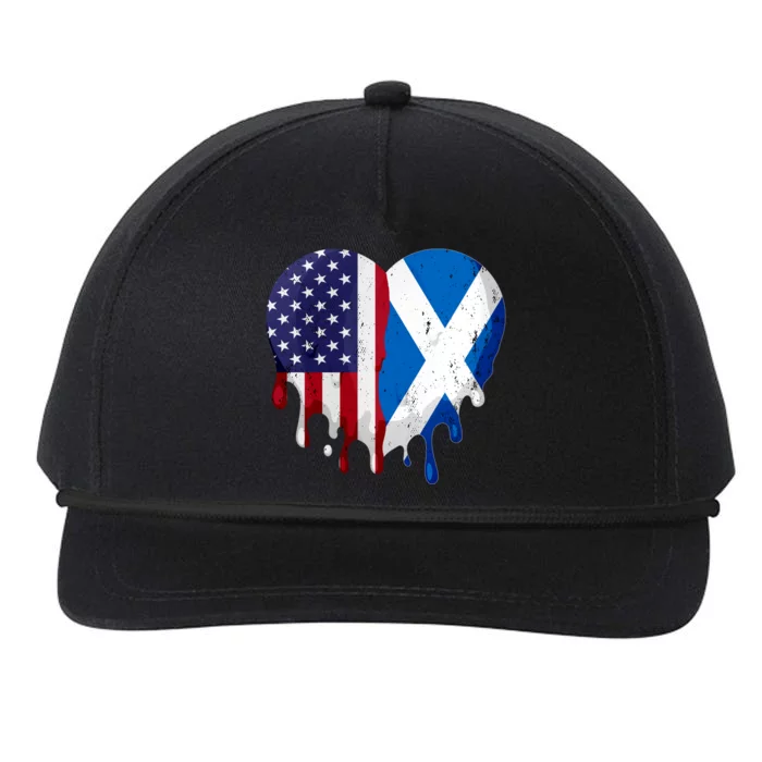 American Scottish Heritage Month Scotland Flag Heart Gift Snapback Five-Panel Rope Hat