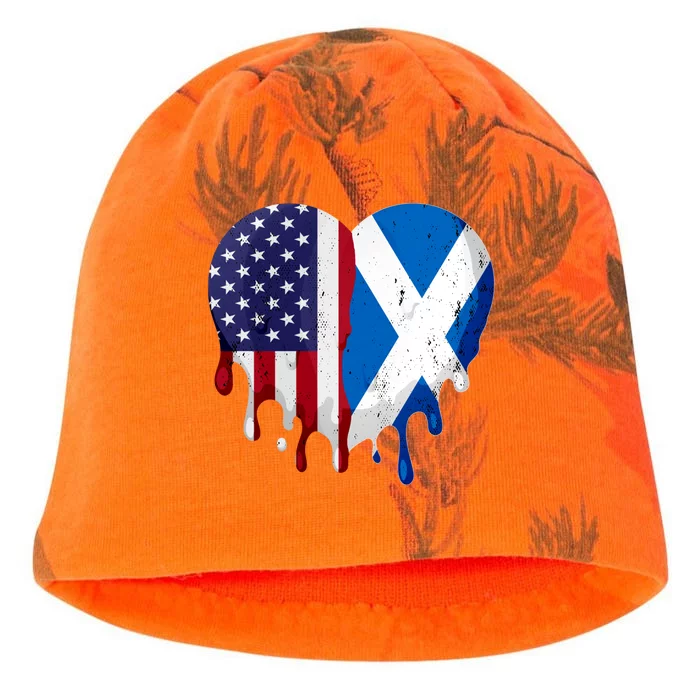 American Scottish Heritage Month Scotland Flag Heart Gift Kati - Camo Knit Beanie