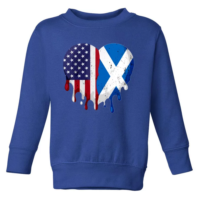 American Scottish Heritage Month Scotland Flag Heart Gift Toddler Sweatshirt