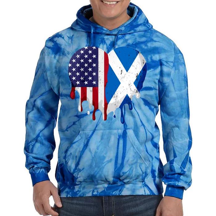 American Scottish Heritage Month Scotland Flag Heart Gift Tie Dye Hoodie