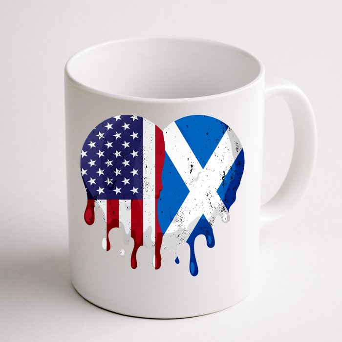 American Scottish Heritage Month Scotland Flag Heart Gift Front & Back Coffee Mug