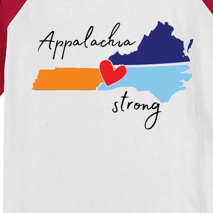 Appalachia Strong Hurricane Helene Disaster Relief Kids Colorblock Raglan Jersey