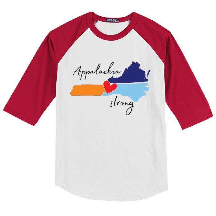 Appalachia Strong Hurricane Helene Disaster Relief Kids Colorblock Raglan Jersey