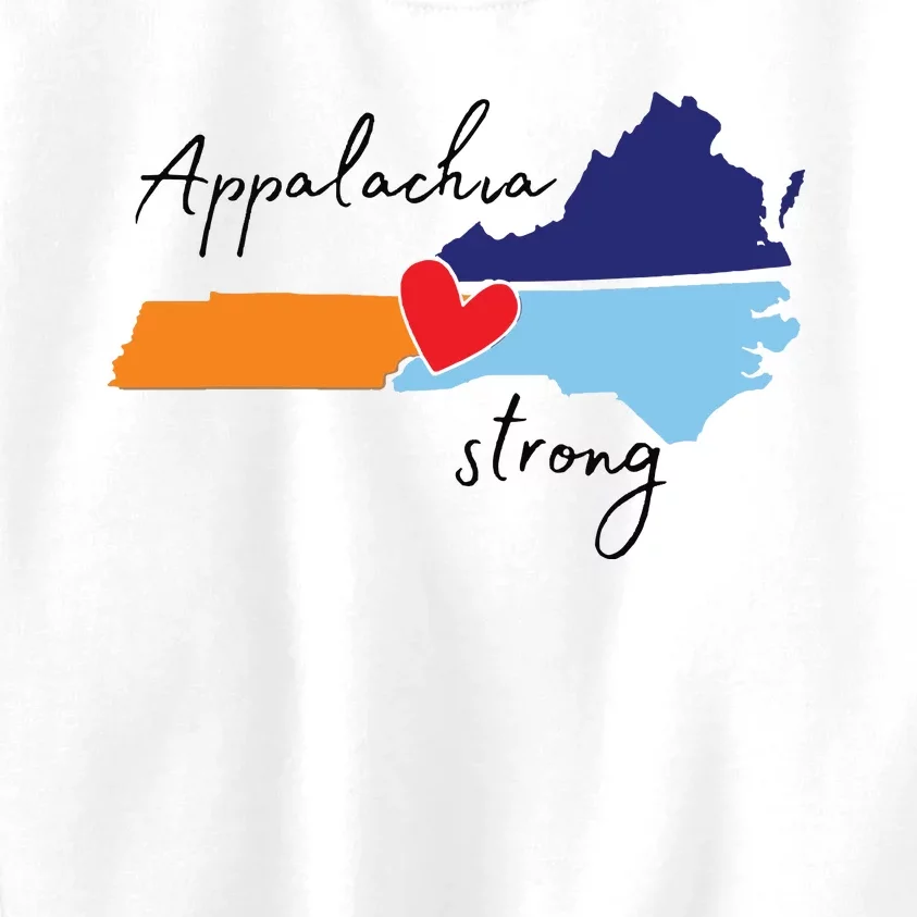 Appalachia Strong Hurricane Helene Disaster Relief Kids Sweatshirt