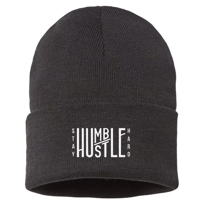 Always Stay Humble Hustle Hard Spread Kindness Inspirational Sustainable Knit Beanie