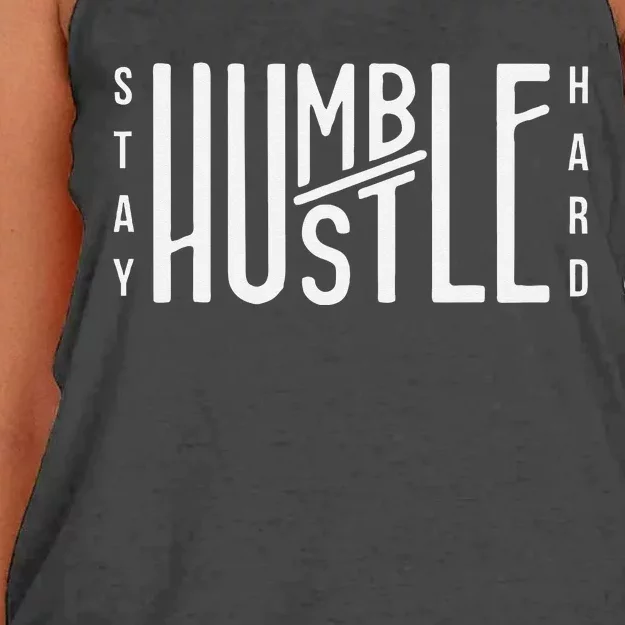 Always Stay Humble Hustle Hard Spread Kindness Inspirational Women's Knotted Racerback Tank