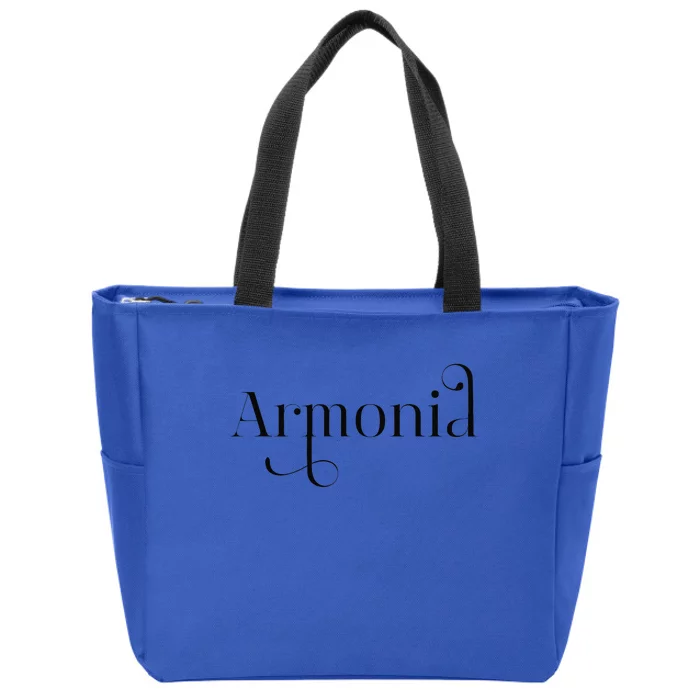 Armonia Spanich Harmony Word Design Premium Zip Tote Bag