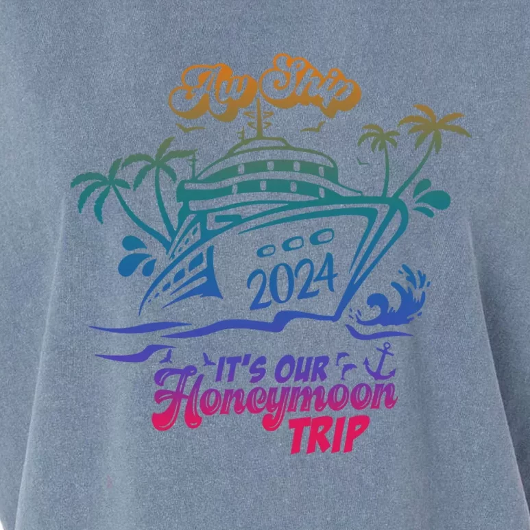 Aw Ship It’S Our Honeymoon Trip 2024 Honeymoon Essentials Gift Garment-Dyed Women's Muscle Tee