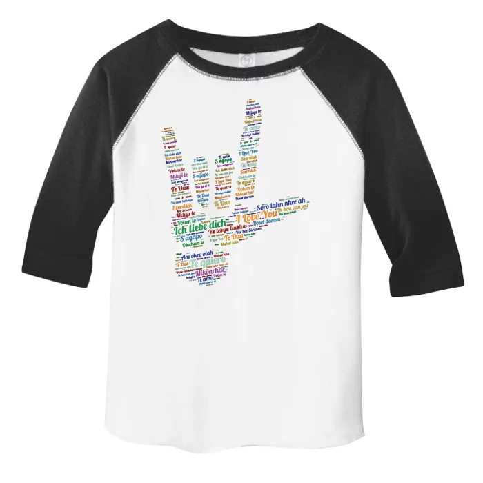 ASL Sign I Love You In 40 Different Languages ASL Toddler Fine Jersey T-Shirt