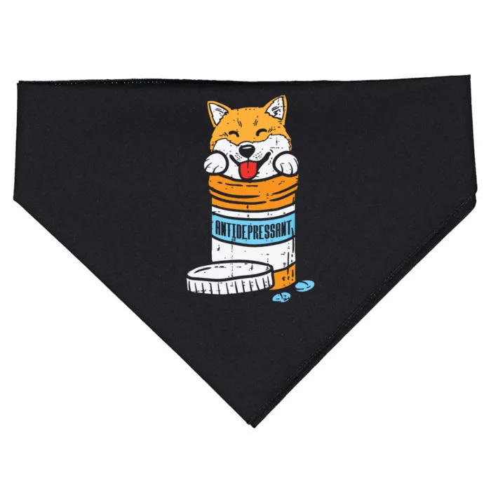 Antidepressant Shiba Inu Akita Japanese Dog Doge Meme Gift USA-Made Doggie Bandana