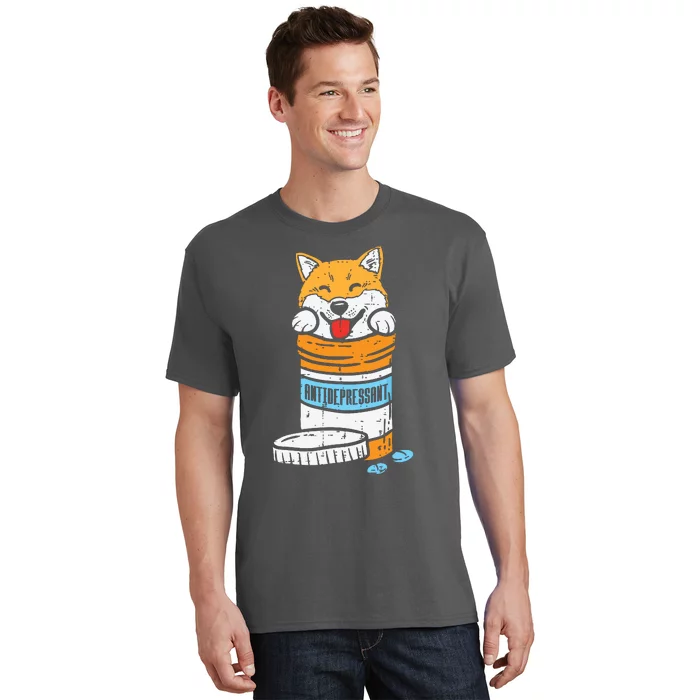 Antidepressant Shiba Inu Akita Japanese Dog Doge Meme Gift T-Shirt