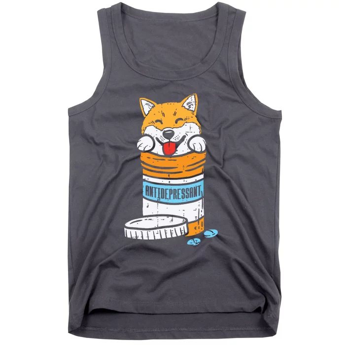 Antidepressant Shiba Inu Akita Japanese Dog Doge Meme Gift Tank Top