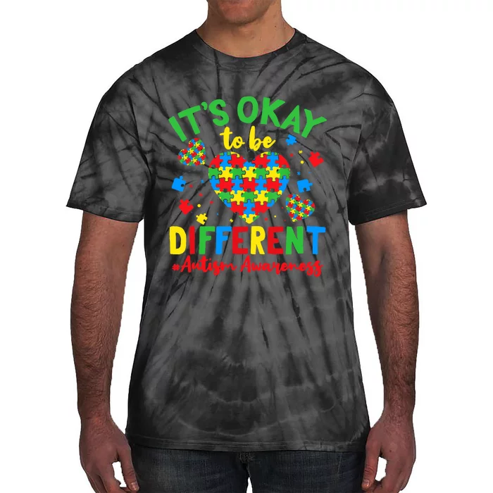 Autism Support It'S Okay To Be Different Autism Awareness Tie-Dye T-Shirt