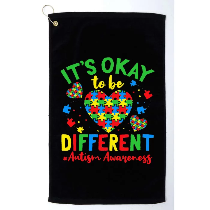 Autism Support It'S Okay To Be Different Autism Awareness Platinum Collection Golf Towel