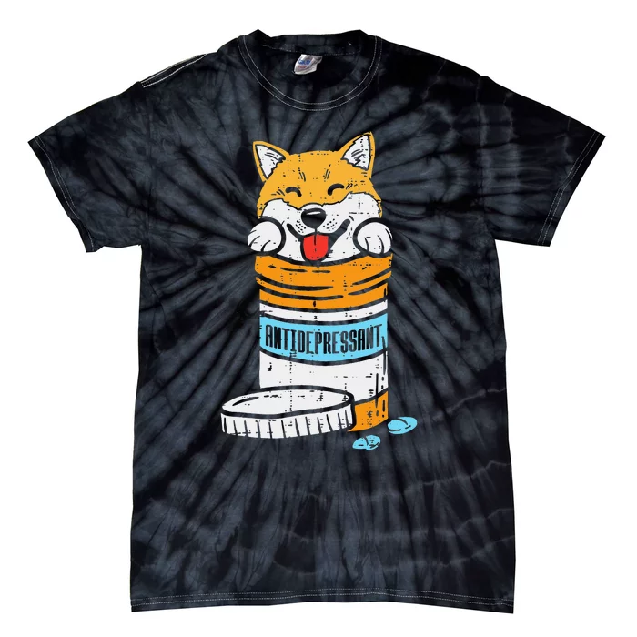 Antidepressant Shiba Inu Akita Japanese Dog Doge Meme Gift Tie-Dye T-Shirt