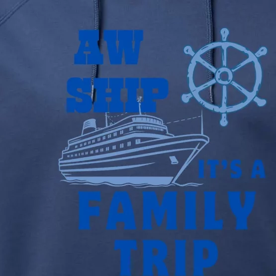 Aw Ship ItS A Family Trip Yellow Nautical Group No Year Cute Gift Performance Fleece Hoodie