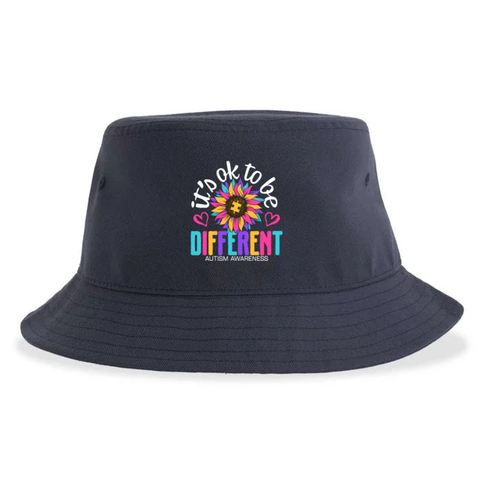 Autism Sunflower it's ok to be Different Autism Awareness Sustainable Bucket Hat