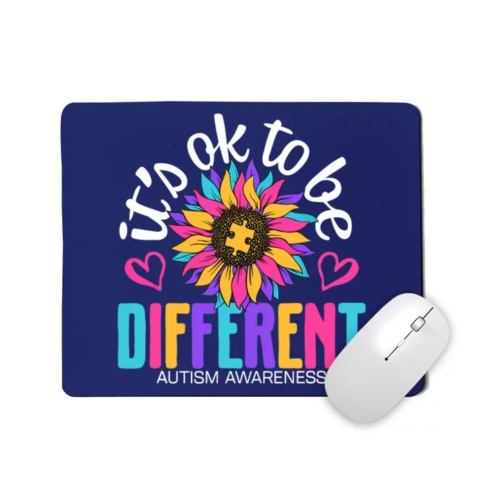 Autism Sunflower it's ok to be Different Autism Awareness Mousepad