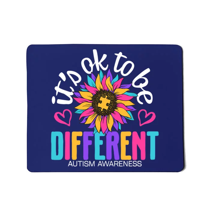 Autism Sunflower it's ok to be Different Autism Awareness Mousepad