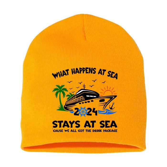 Aw Ship Its A Family Trip And Friends Group Cruise 2024 Short Acrylic Beanie