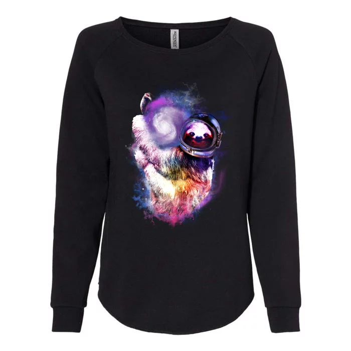 Astronaut Sloth In Space Womens California Wash Sweatshirt