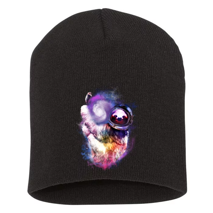 Astronaut Sloth In Space Short Acrylic Beanie