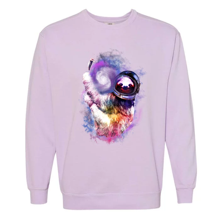 Astronaut Sloth In Space Garment-Dyed Sweatshirt