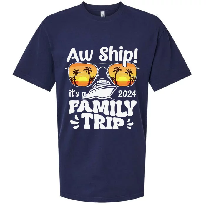 Aw Ship ItS A Family Trip 2024 Family Cruise Squad Matching Sueded Cloud Jersey T-Shirt