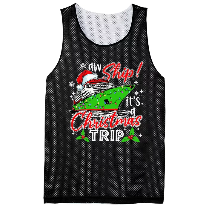 Aw Ship It's A Christmas Trip Cute Cruise Family Mesh Reversible Basketball Jersey Tank