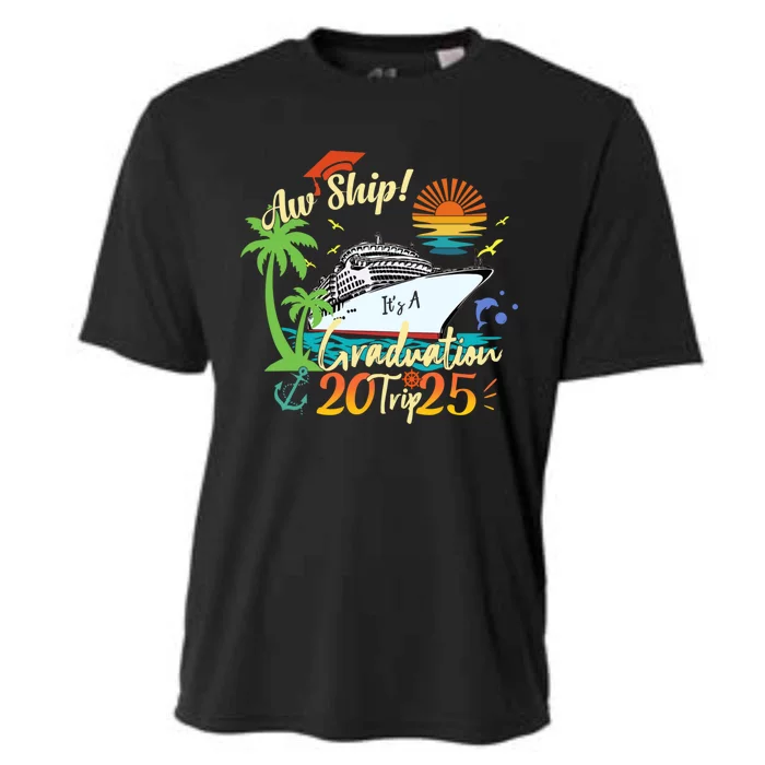 Aw Ship ItS A Grad Trip 2025 Graduation Cruise 2025 Gift Cooling Performance Crew T-Shirt