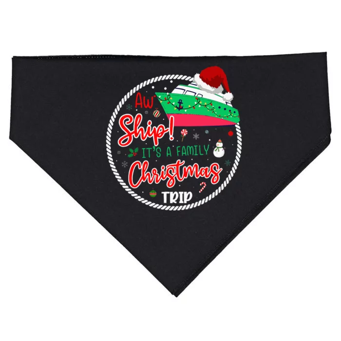 Aw Ship ItS A Christmas Cruise Trip Matching Family Reunion USA-Made Doggie Bandana