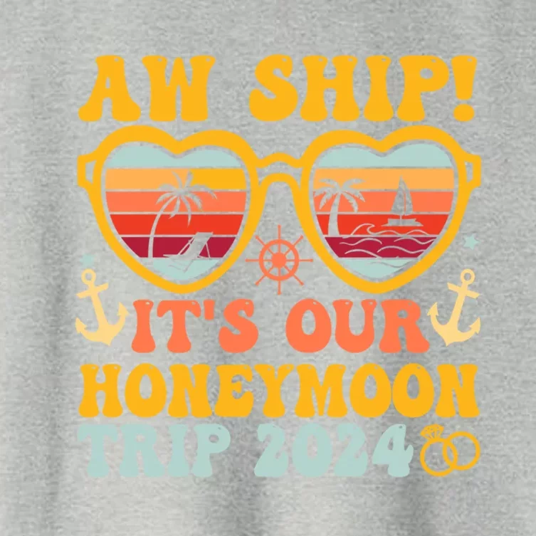 Aw Ship It’S Our Honeymoon Trip 2024 Matching Couples Cruise Meaningful Gift Women's Crop Top Tee