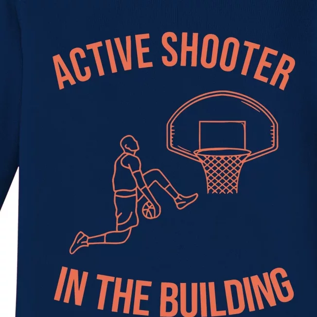 Active Shooter In The Building Baby Long Sleeve Bodysuit