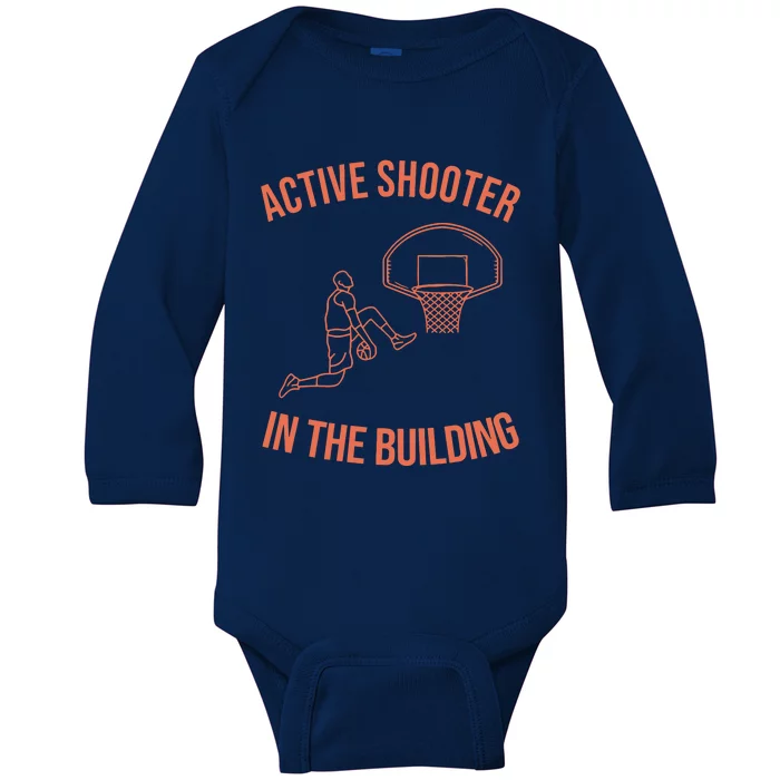 Active Shooter In The Building Baby Long Sleeve Bodysuit